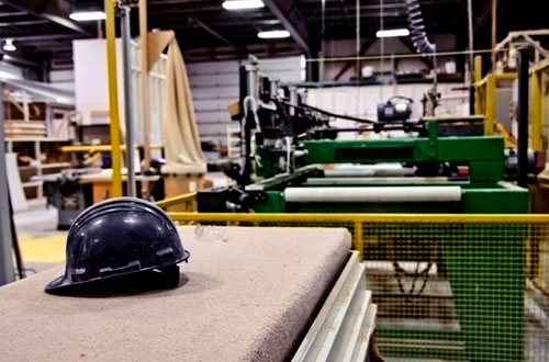 hard hat in an industrial operation