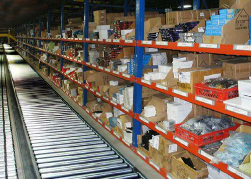 small parts picking line with Unex carton flow racking