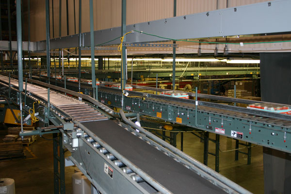 overhead, multi-tier conveyor system