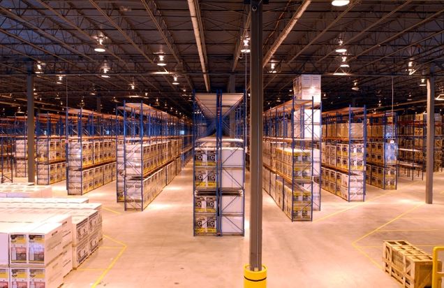 order picker in a rack warehouse