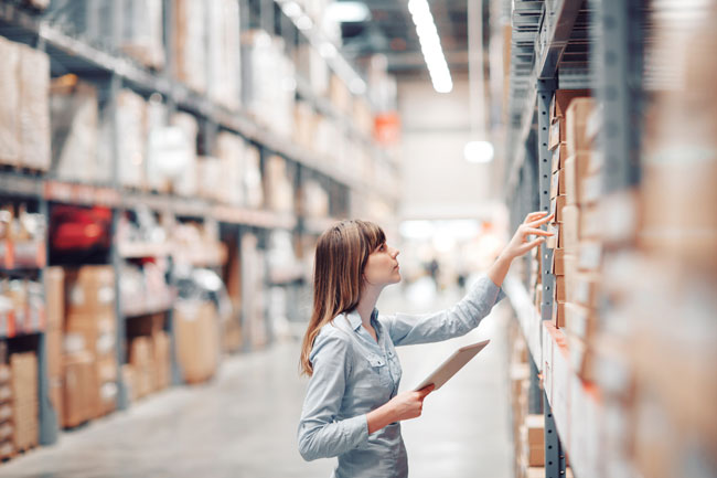 Stock counting in a warehouse