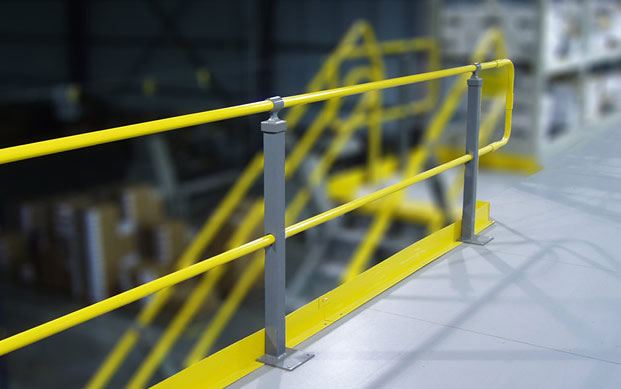 mezzanine handrailing in a warehouse