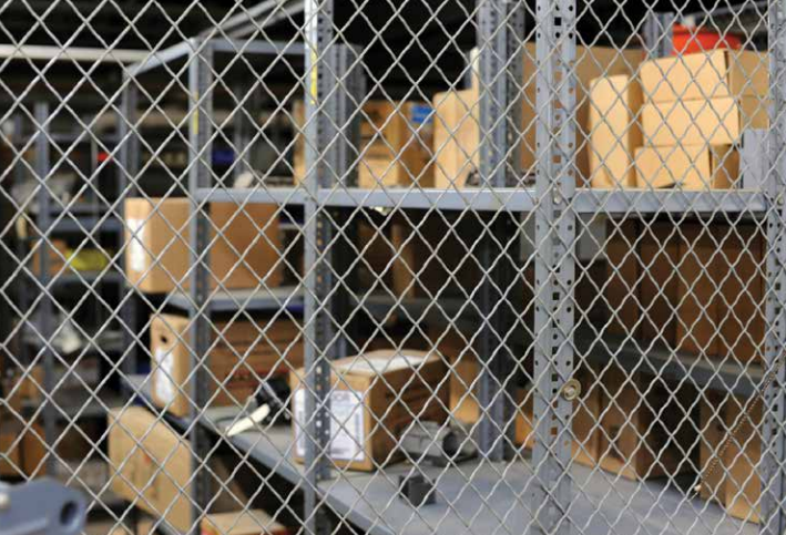 cage security area for valued inventory