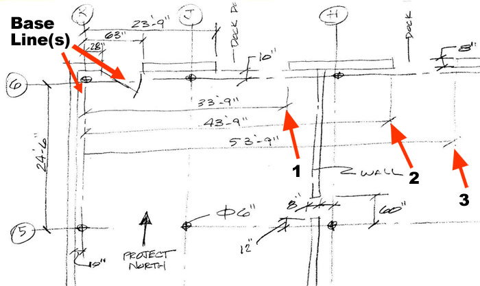 sketch with base line drawing