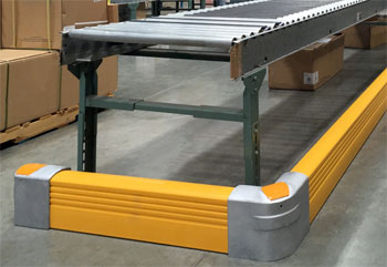 guarding the base of a conveyor with flexible rails