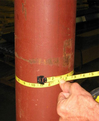 measuring a round building column