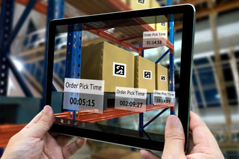 Order picking tablet in a warehouse