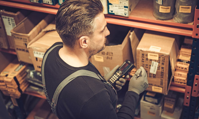 order picking shelves in a warehouse