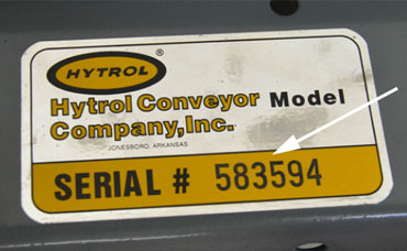 Conveyor serial number
