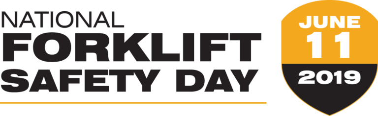 National Forklift Safety Day Logo with June 11, 2019 in a shield