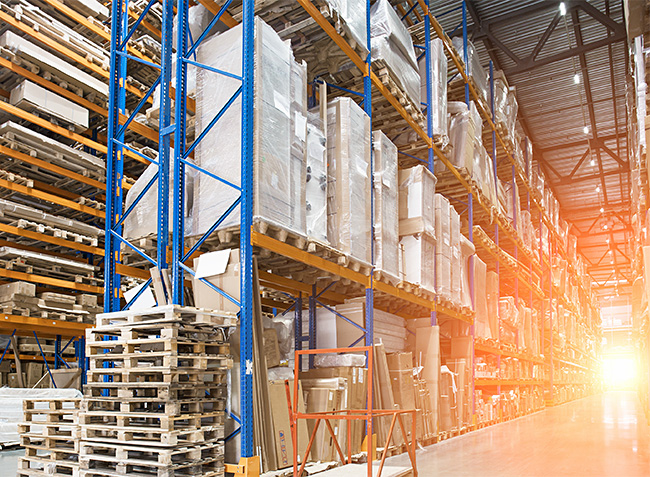 warehouse with sunlight glare