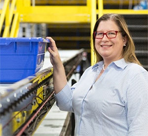 Christine at a material handling project