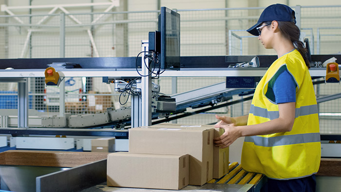 orders being packed at a distribution facility