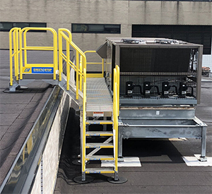 modular HVAC maintenance platform on a rooftop