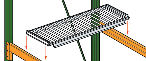 flow rack deck system drop onto rack beams