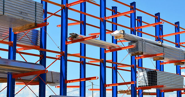 Homemade Cantilevered Shelving for Shipping Containers