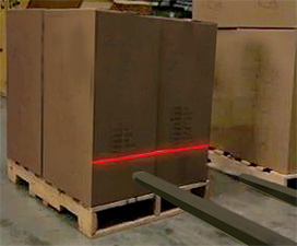 forklift laser tine guide system