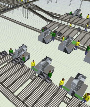 simulation of an order picking system in progress