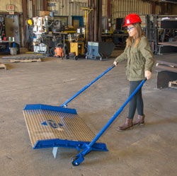  optional wheels for a dockboard allow forklifts to easily load and transport the board.