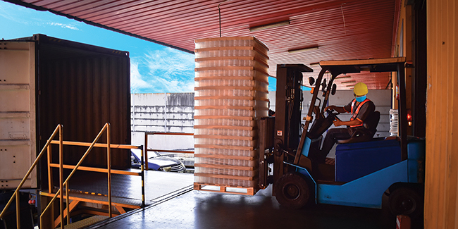 forklift at the loading dock