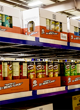 Upper level shelf in a warehouse picking operation with large light load for infrequent picking.