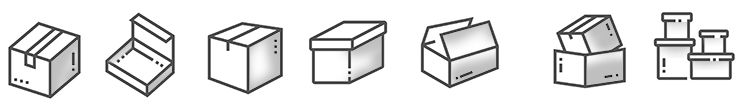 A variety of parcel sizes illustration. Many sizes and shapes must work on a parcel handling system.