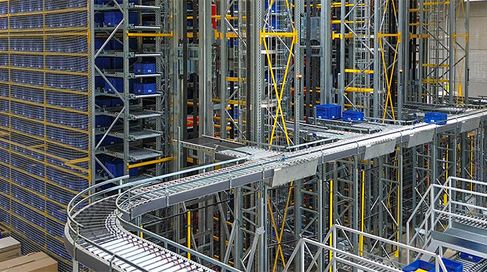asrs with incline conveyor