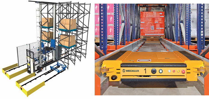 Automated pallet storage systems - AS/RS unit load system and pallet shuttles