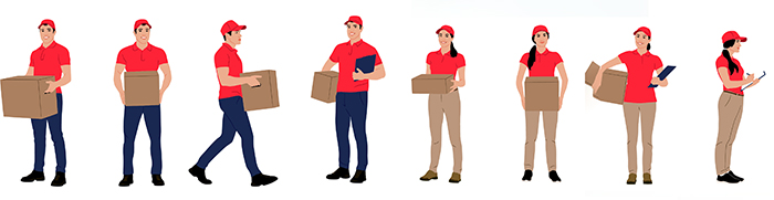 male and female warehouse workers