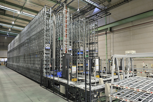Mini-load automated storage and retrieval system for order fulfillment.
