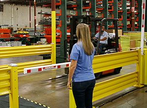 aislecop forklift safety system protecting worker from powered truck