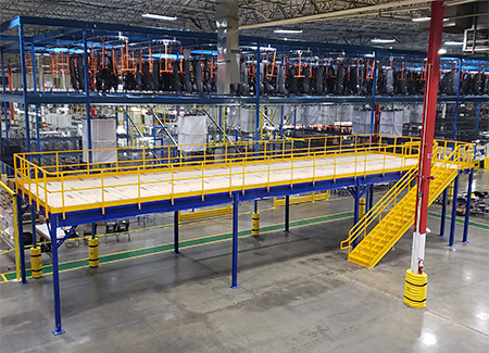 multi-tier warehouse storage, support column with protector