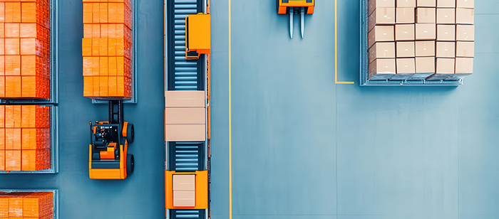 illustration of a pallet conveyor system and sheet materials.