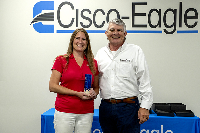 Amanda Miller accepts aware from James Murphy
