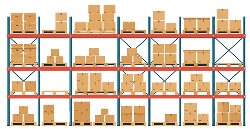 pallet rack system with partially empty pallet positions