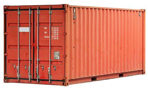trailers and containers outside a warehouse with reserve stock