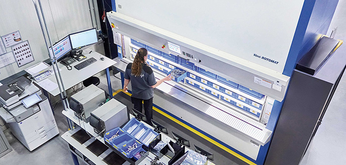 Rotomat carousel picking operation.